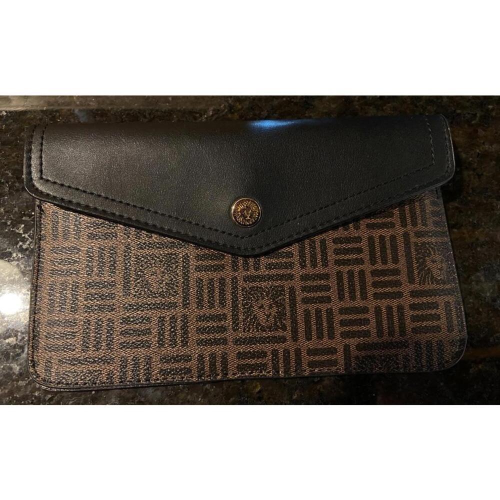 ANNE KLEIN Make Up Case Pouch Faux Leather Travel